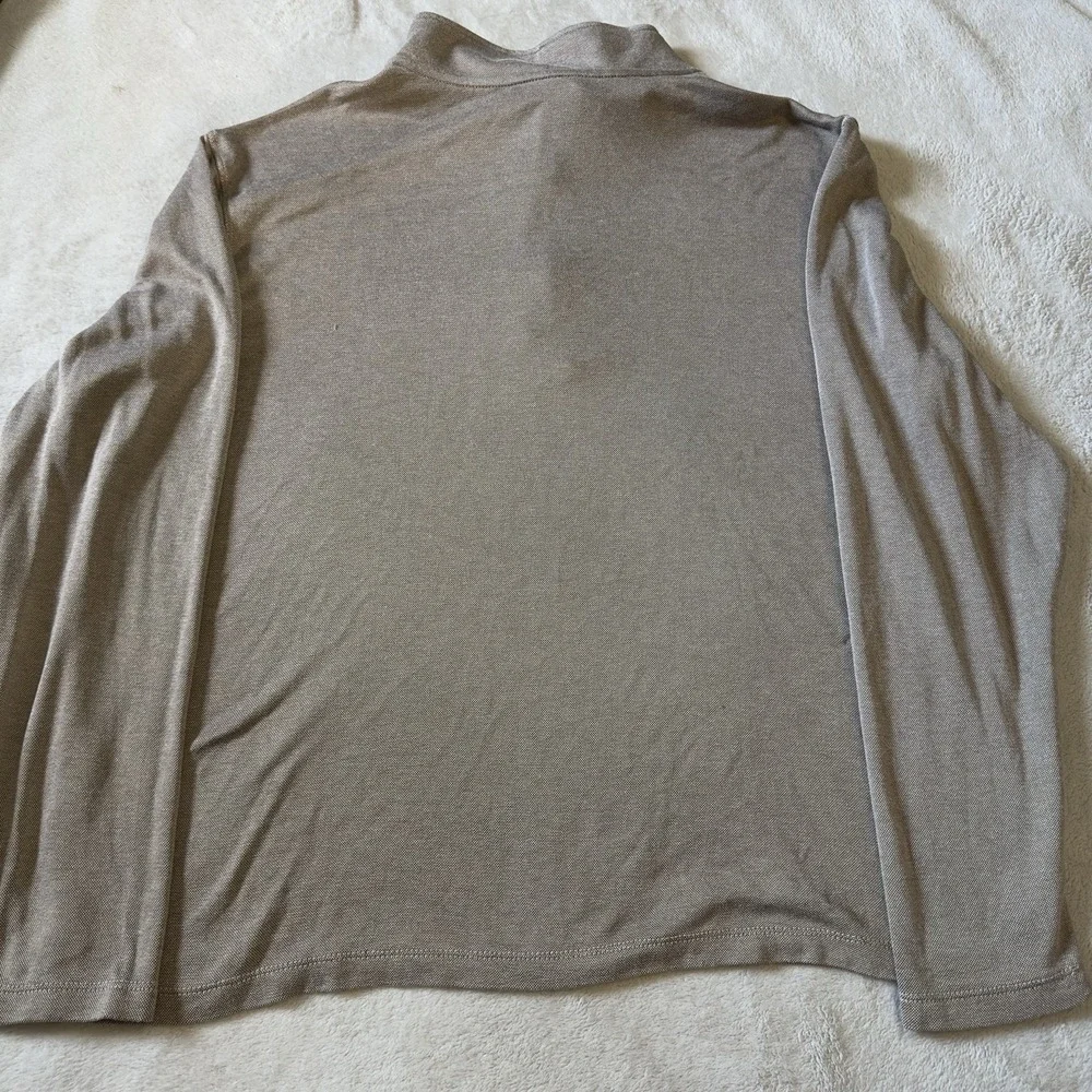 Visitor Beige Men's Quarter‎ Zip Dress Up Sweatshirt Size Large